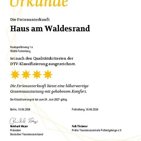 Haus Am Waldesrand Apartment Fichtelberg